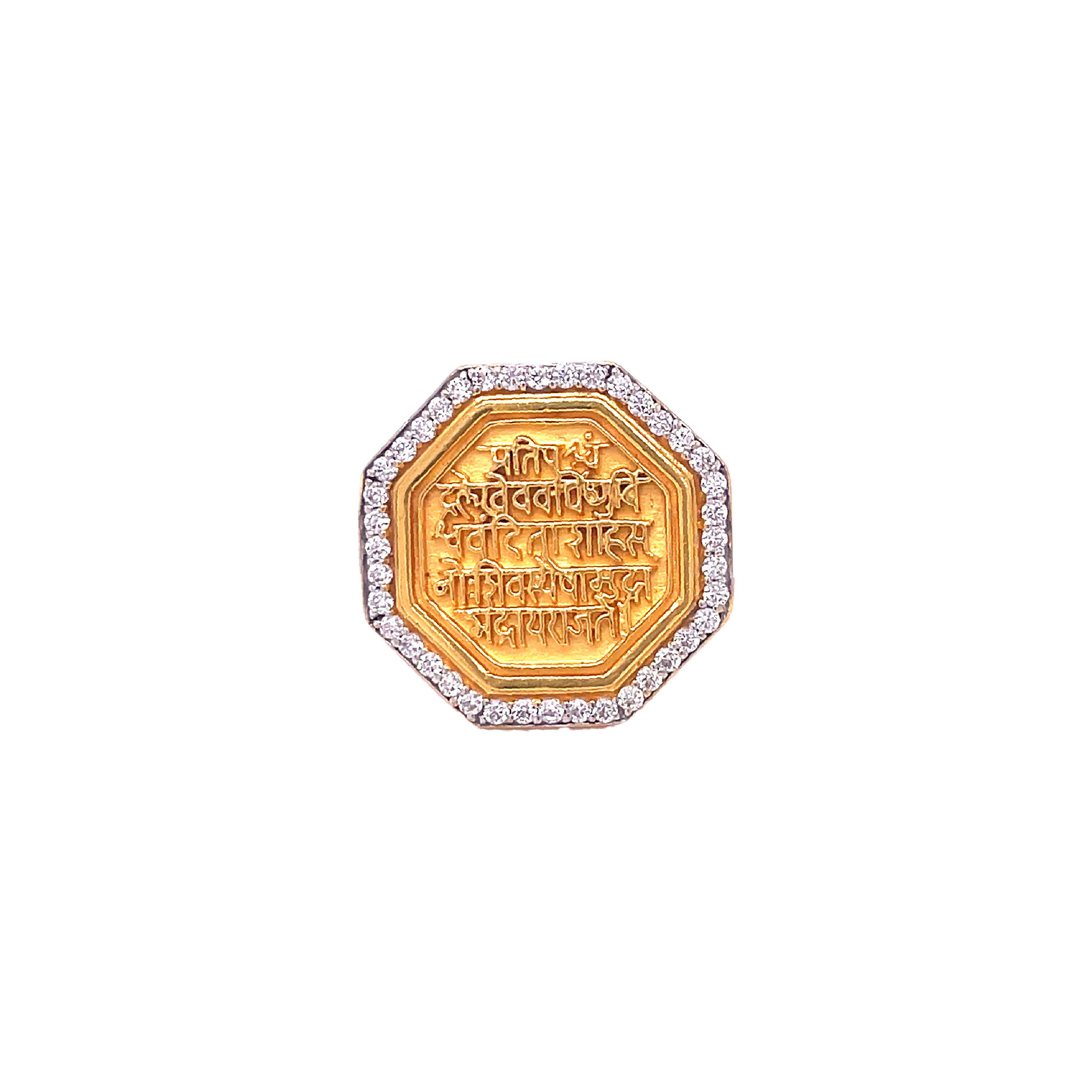 The Bling Stores SterlingYellow Gold Ring |Shivaji Maharaj Rajmudra Finger  Ring For Men and Boys