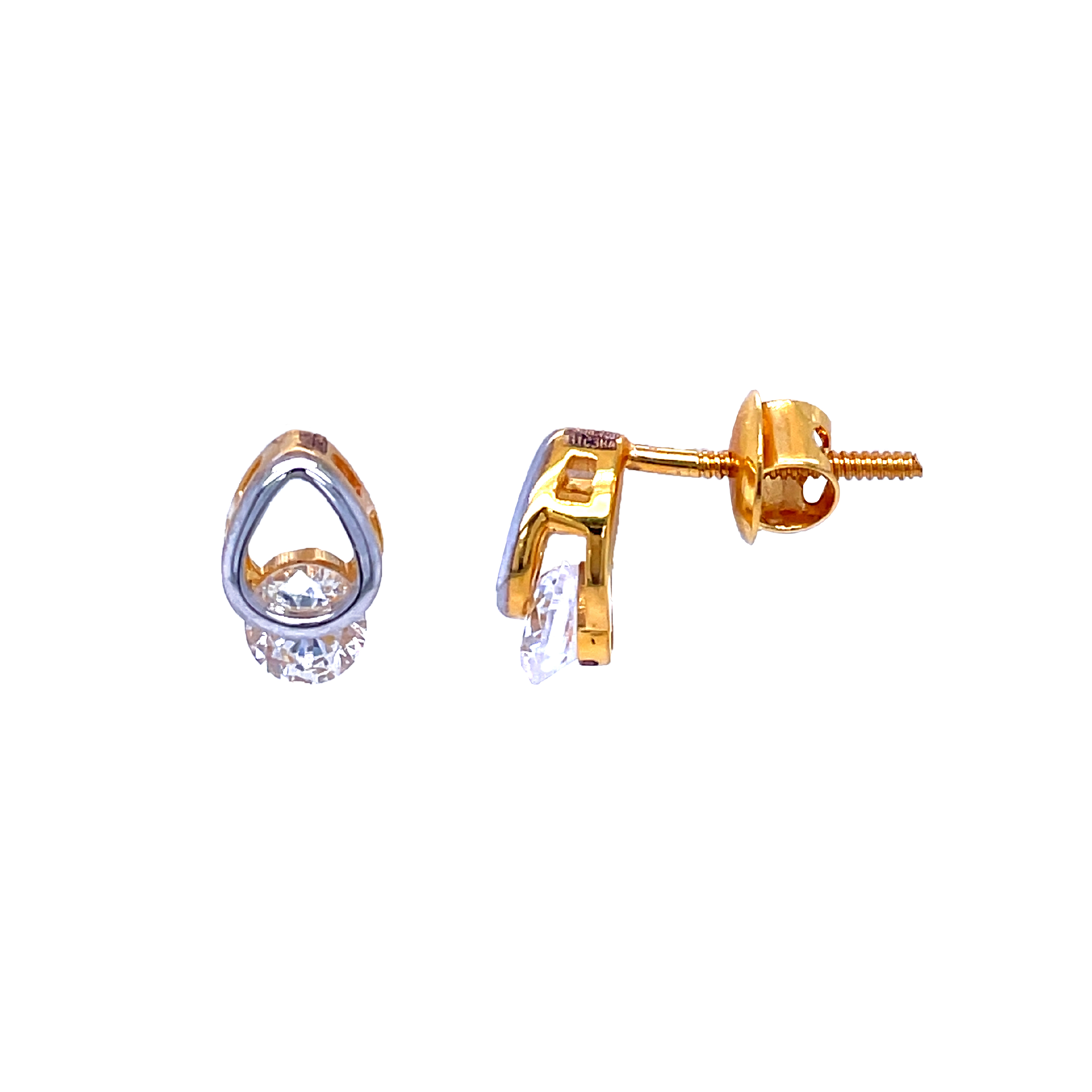 Sublime Single Stone Gold Earrings
