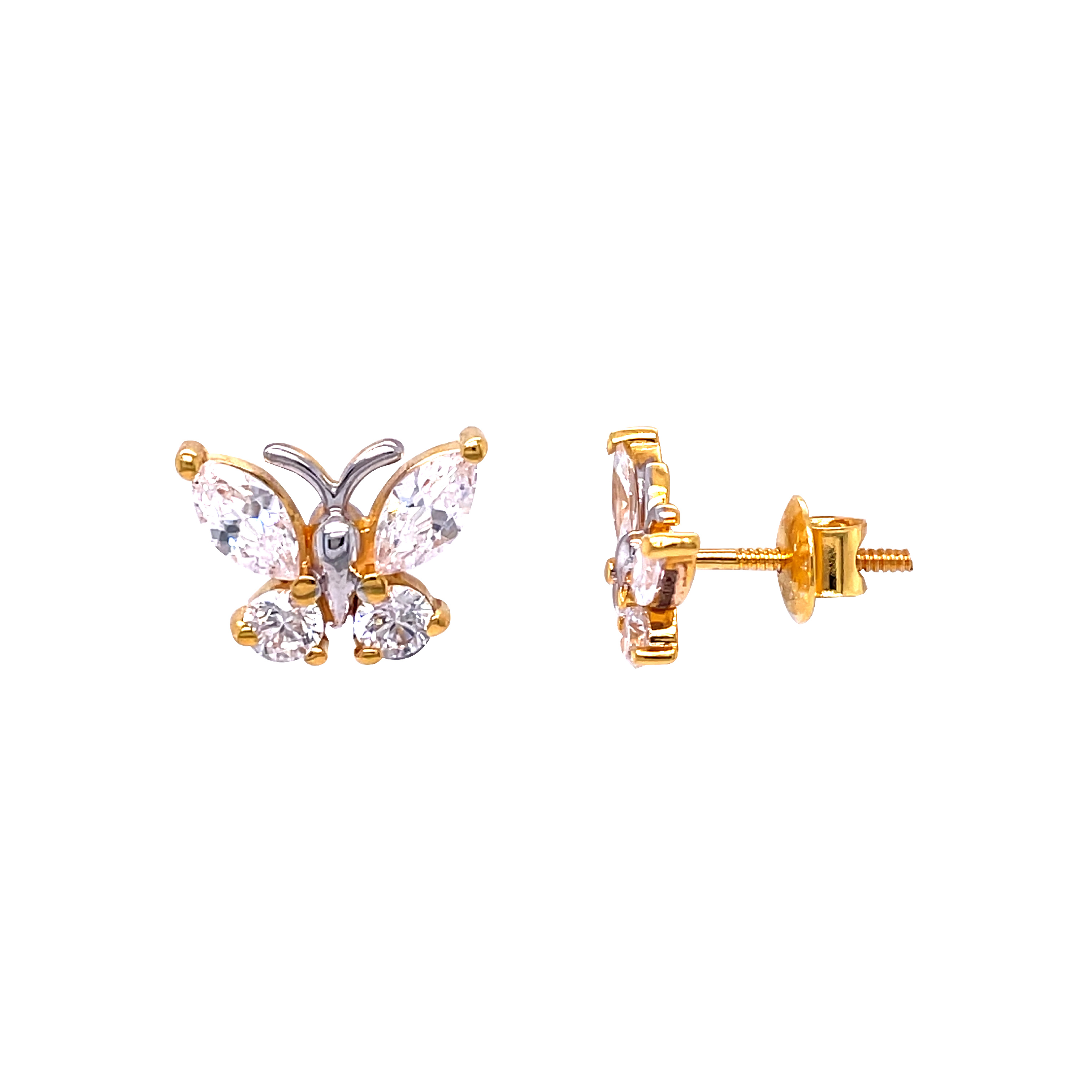  Butterfly Gold Stud Earring