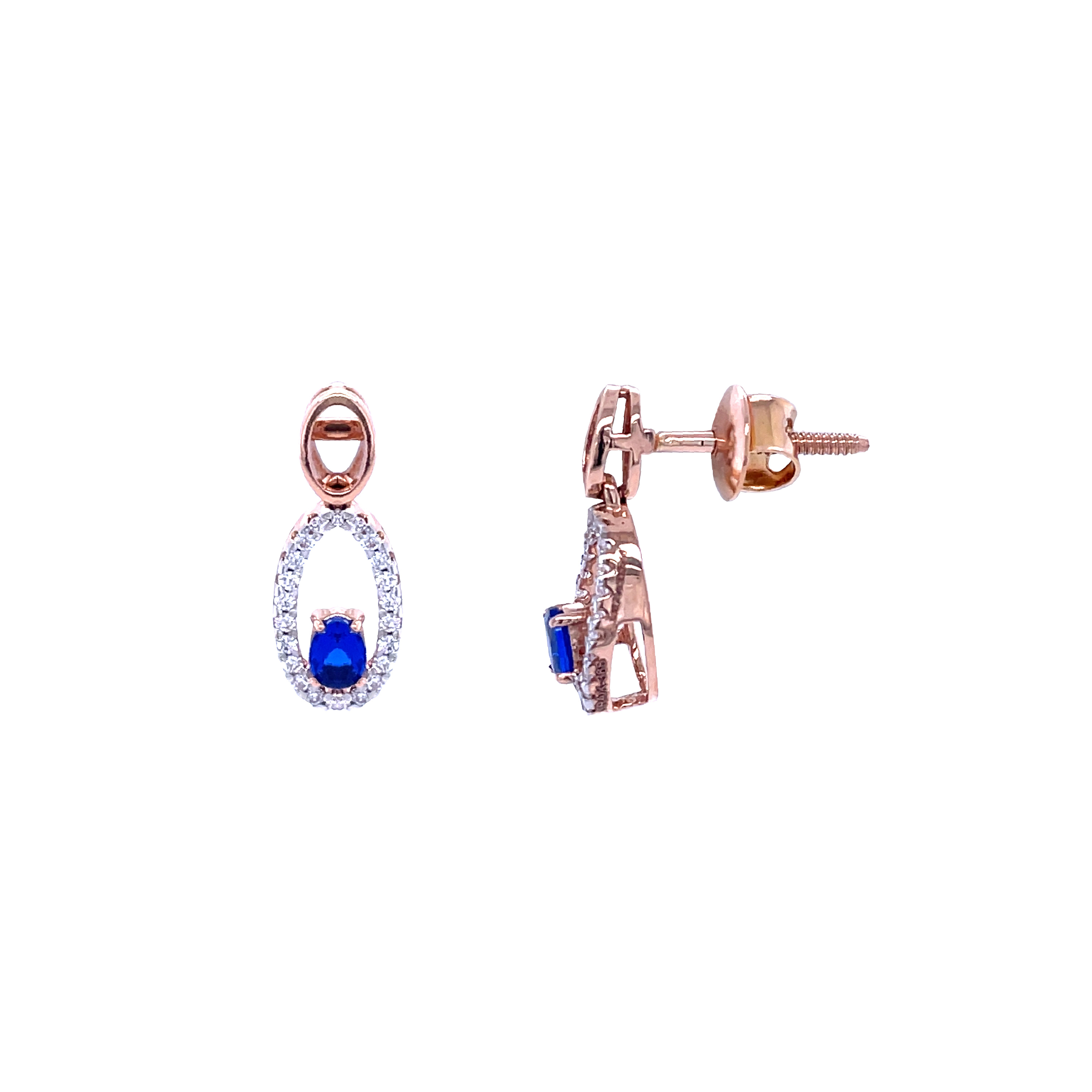 Blue Radiance Rose Gold Earrings