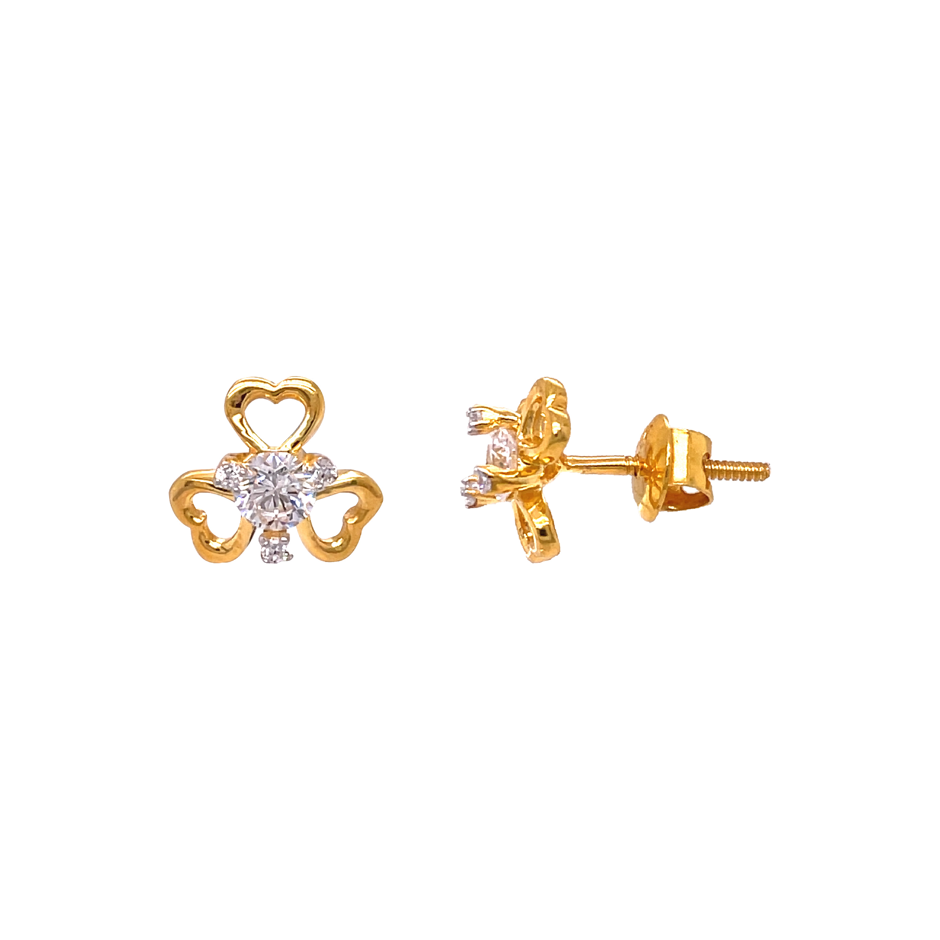 Gold Heart-Shaped Earrings