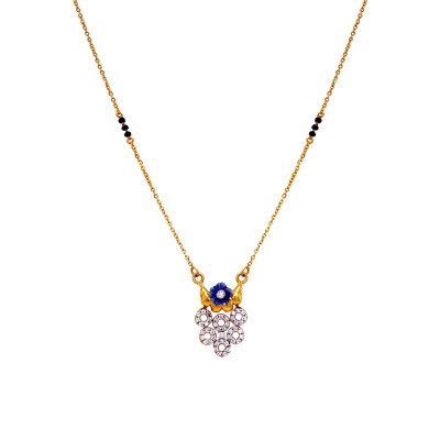 Blue stone gold mangalsutra fashion